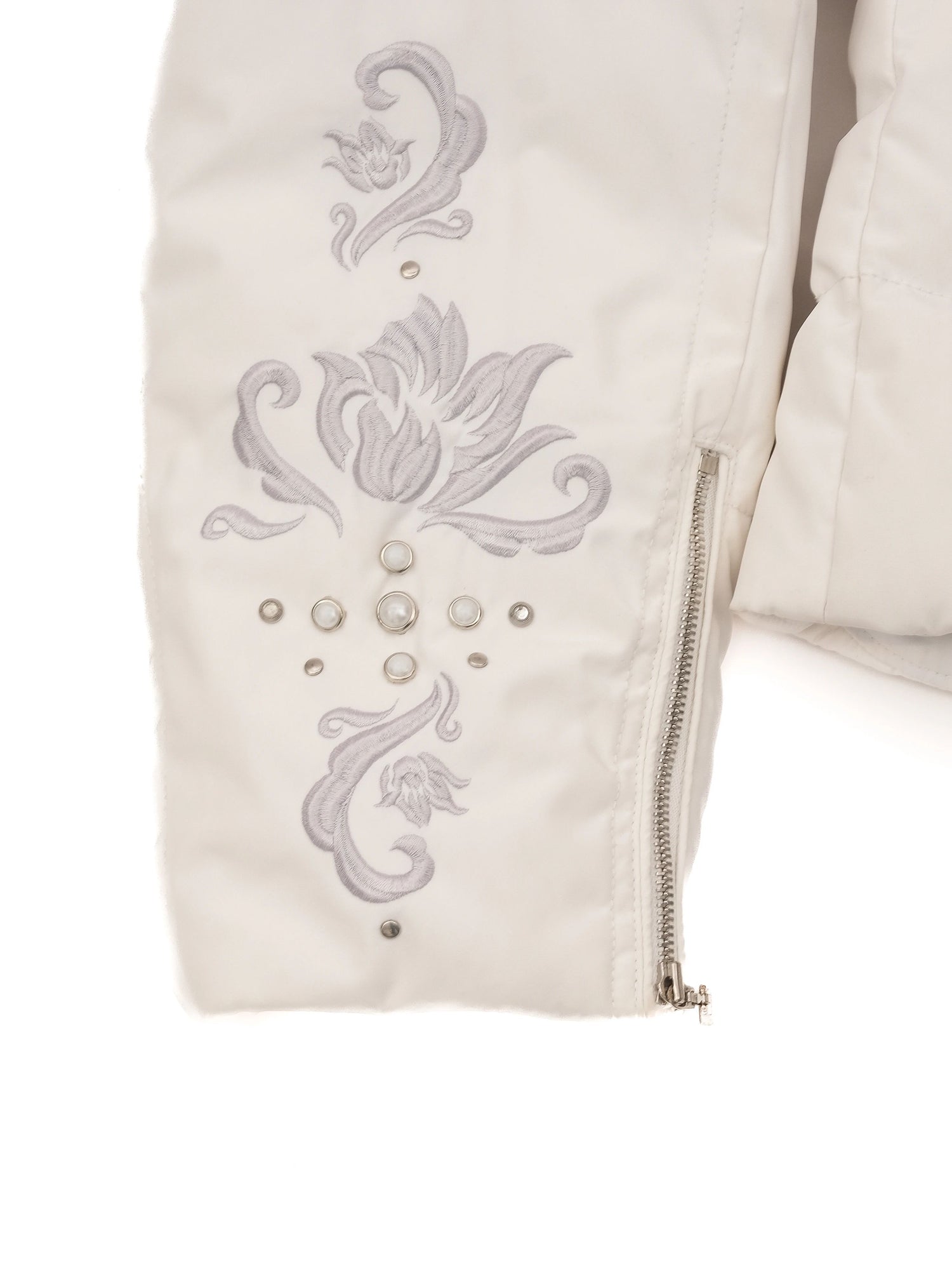 Excellent Bogner White Quilted Jacket with Hood Size M