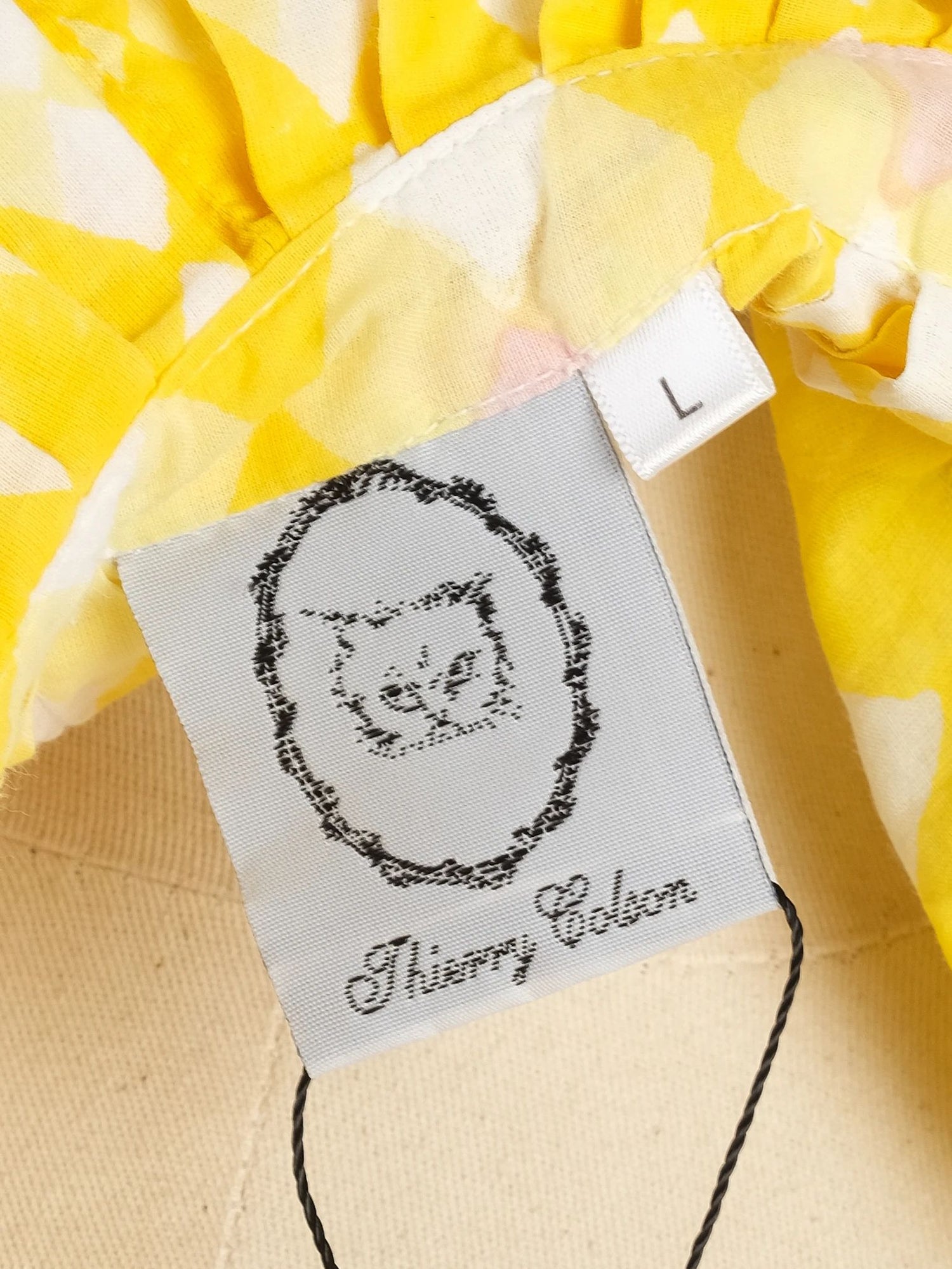 Excellent Thierry Colson Yellow Cotton Long Dress Size L