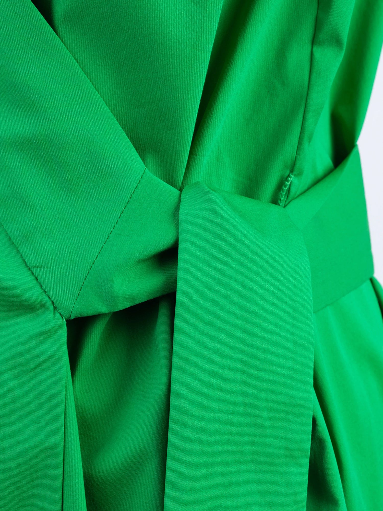 Excellent COS Green Nylon Wrap Dress Size XS with Tie Waist
