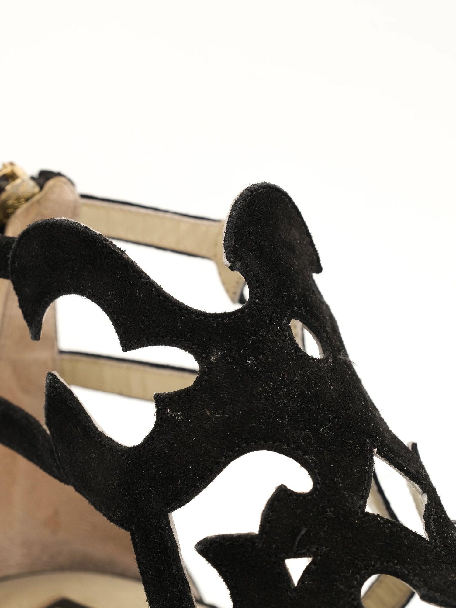 Excellent Etro Black Leather Sandals with Cut-Out Design Size 38