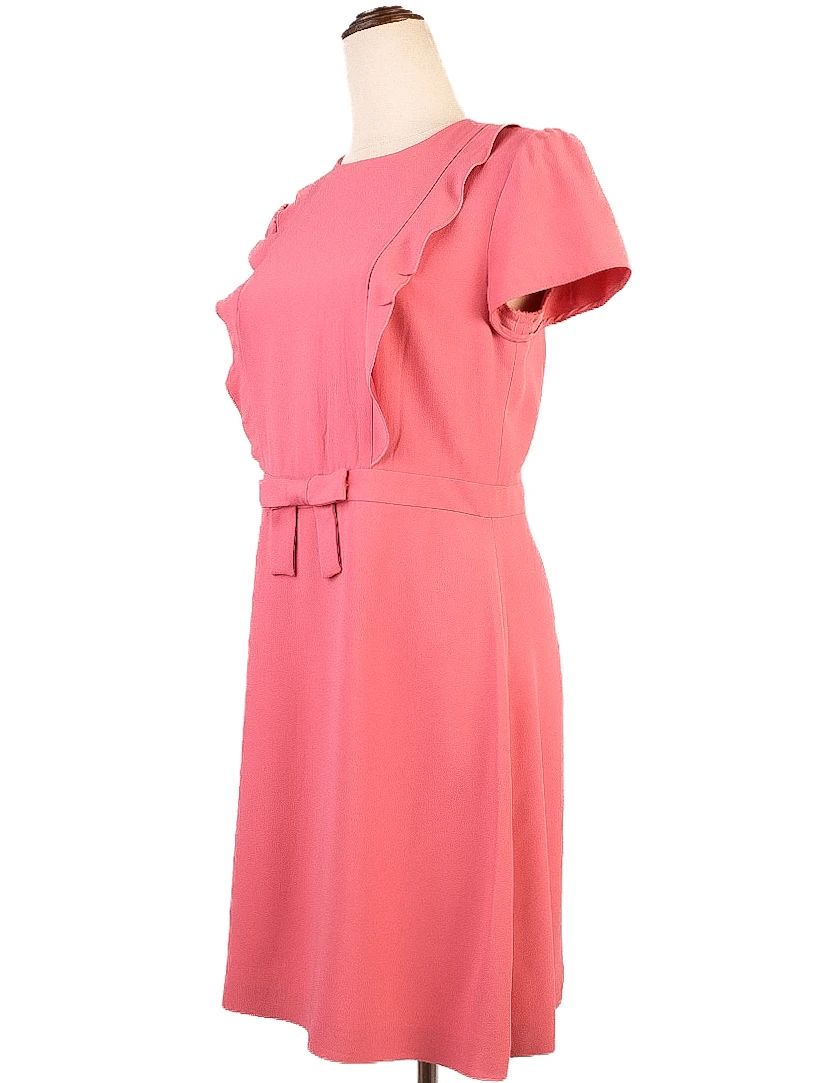 Excellent Valentino Pink A-Line Dress with Ruffle Details Size L