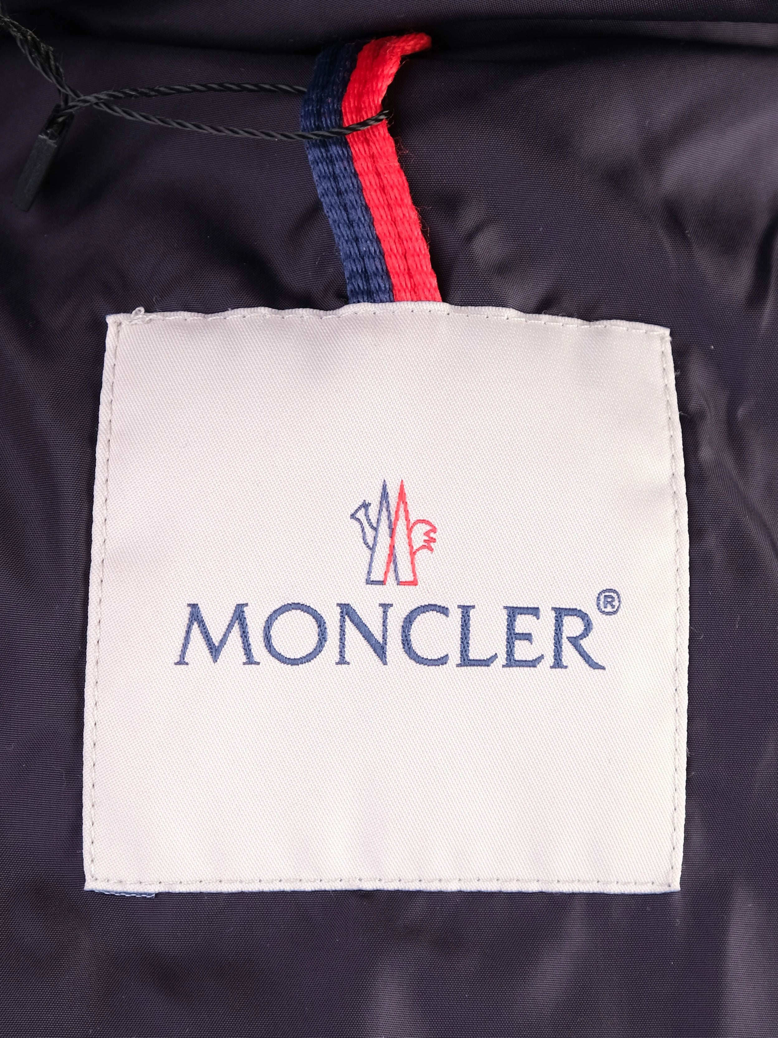 Excellent Moncler Blue Nylon Puffer Jacket with Hood Size M