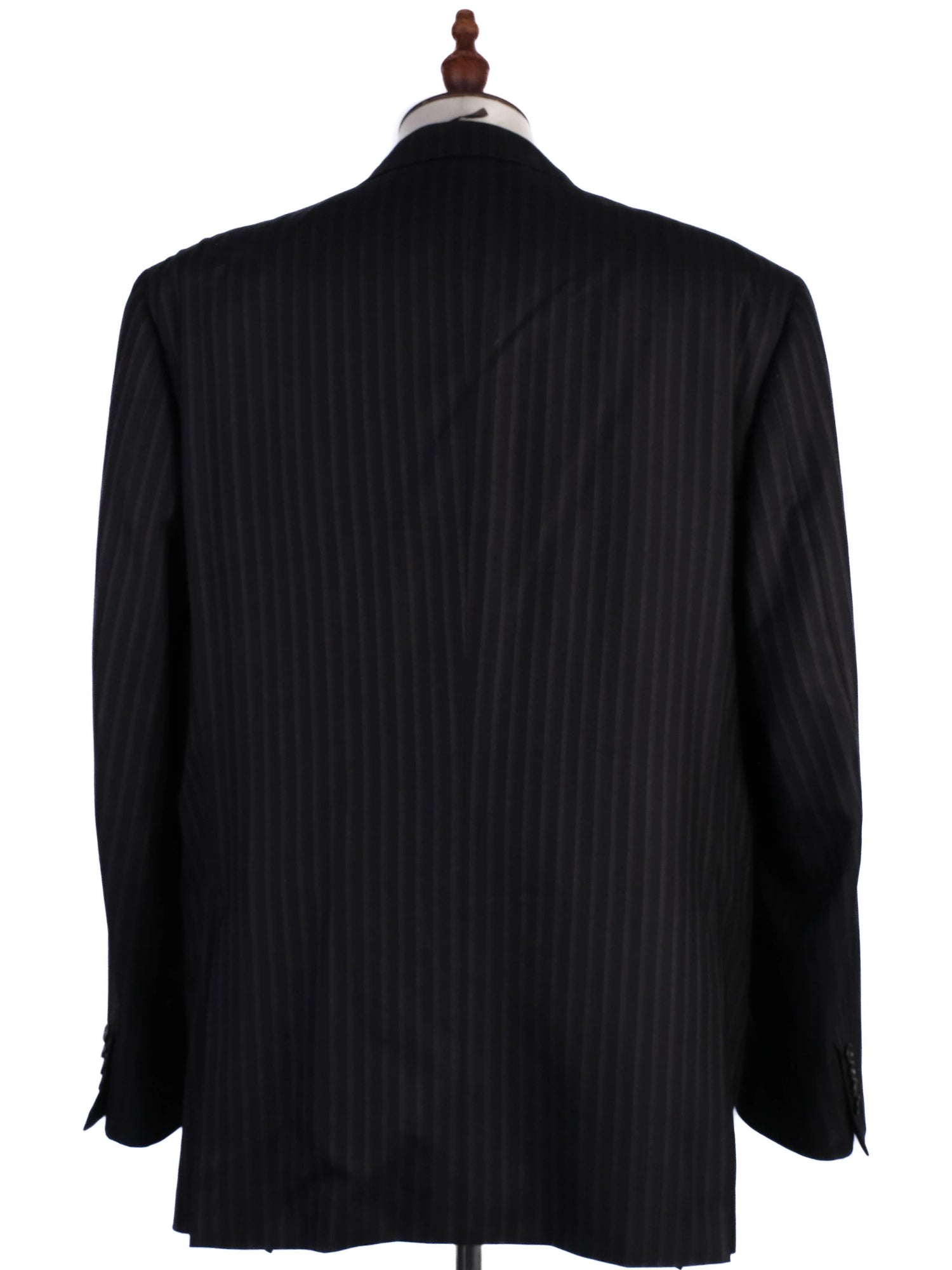 Excellent BRIONI Black Pinstripe Wool Suit Jacket Size XXL