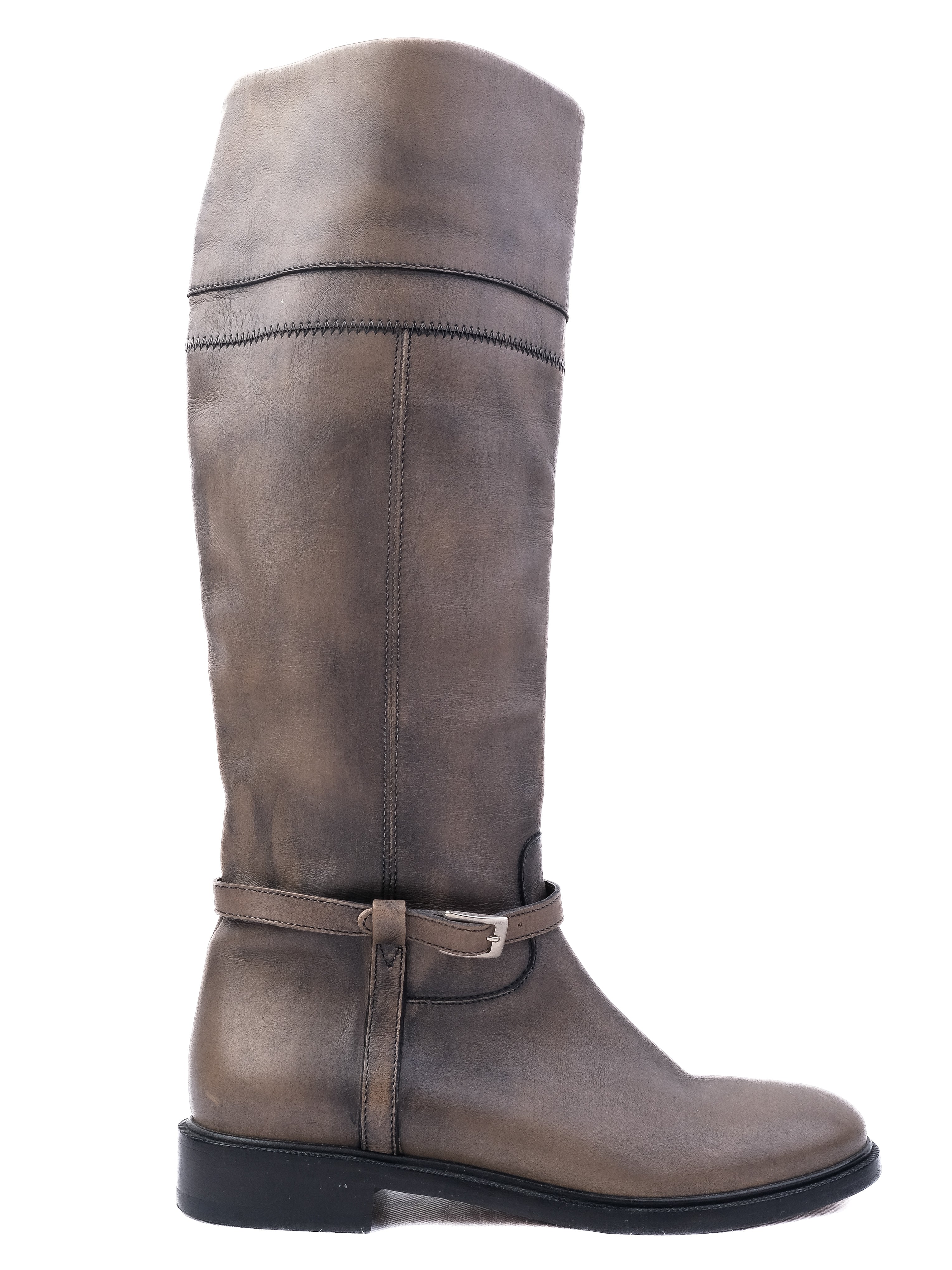 Excellent Fabiana Filippi Green Leather Knee-High Boots Size 37