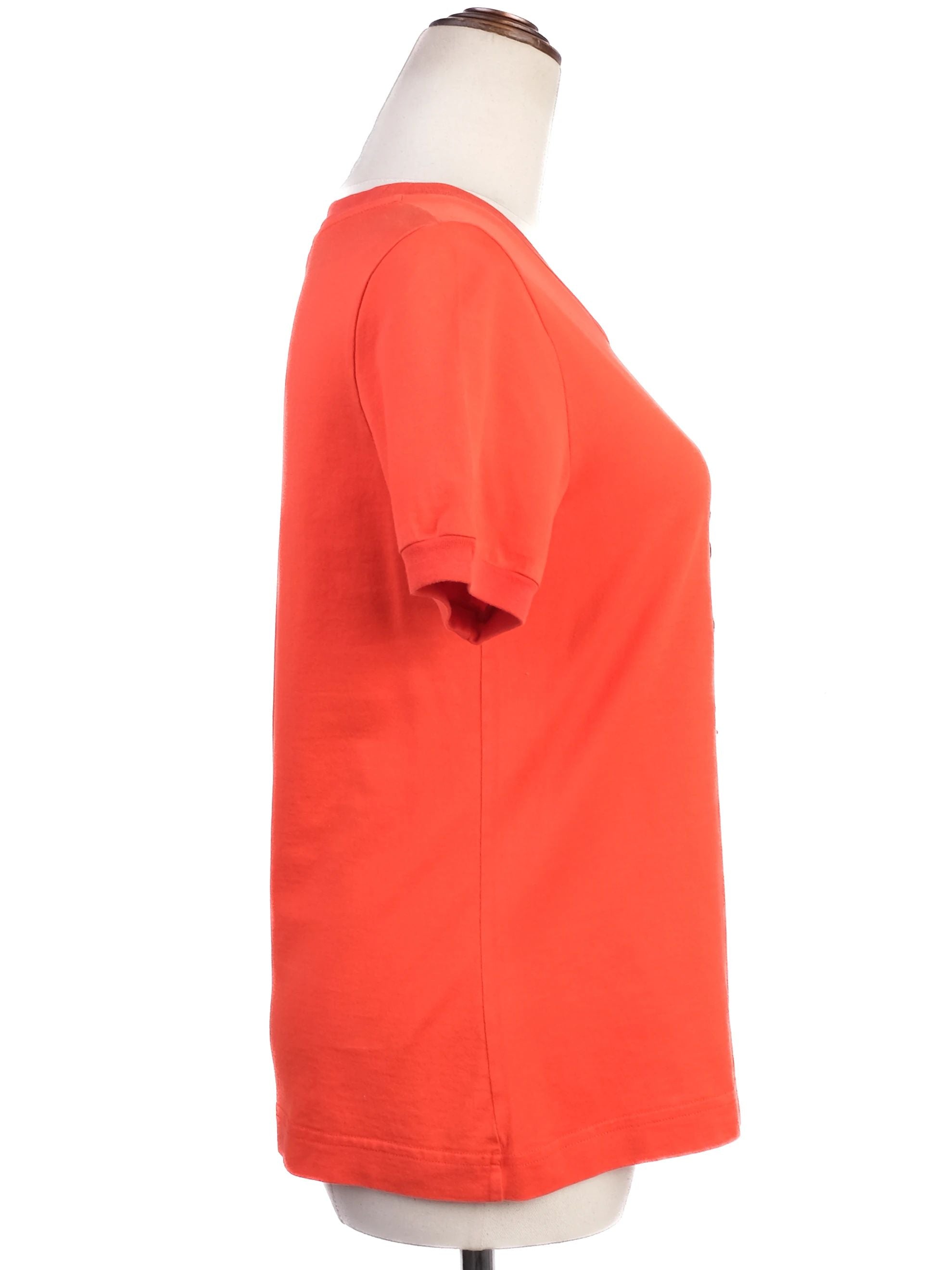 Excellent Dolce Gabbana Orange Floral AppliquŽ T-Shirt Size M