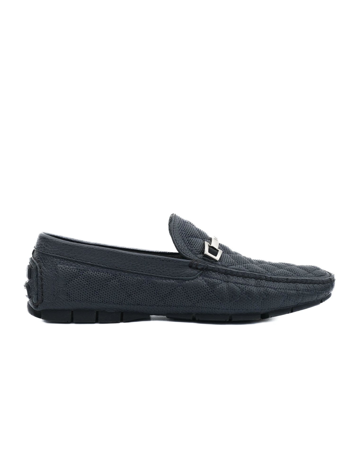 Excellent Baldinini Blue Leather Loafers Size 43 for Men