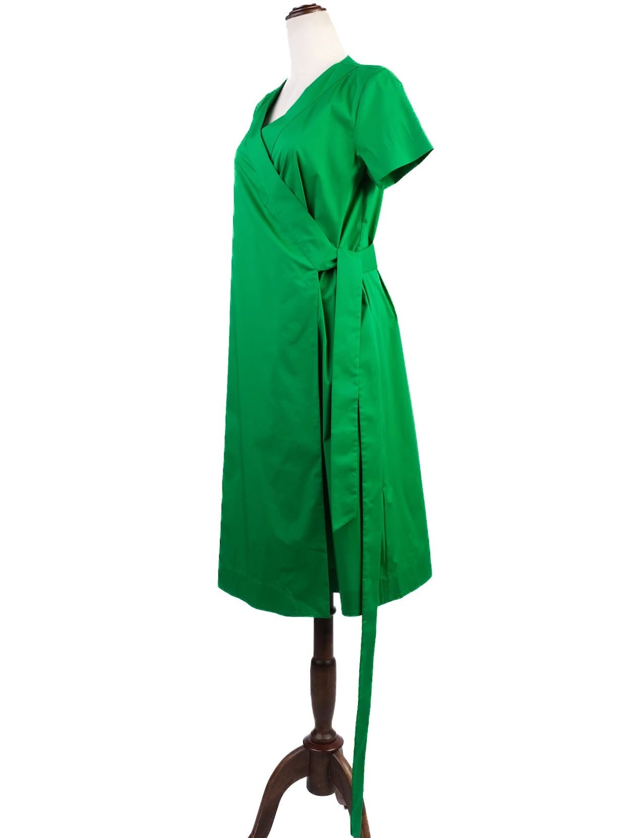 Excellent COS Green Nylon Wrap Dress Size XS with Tie Waist