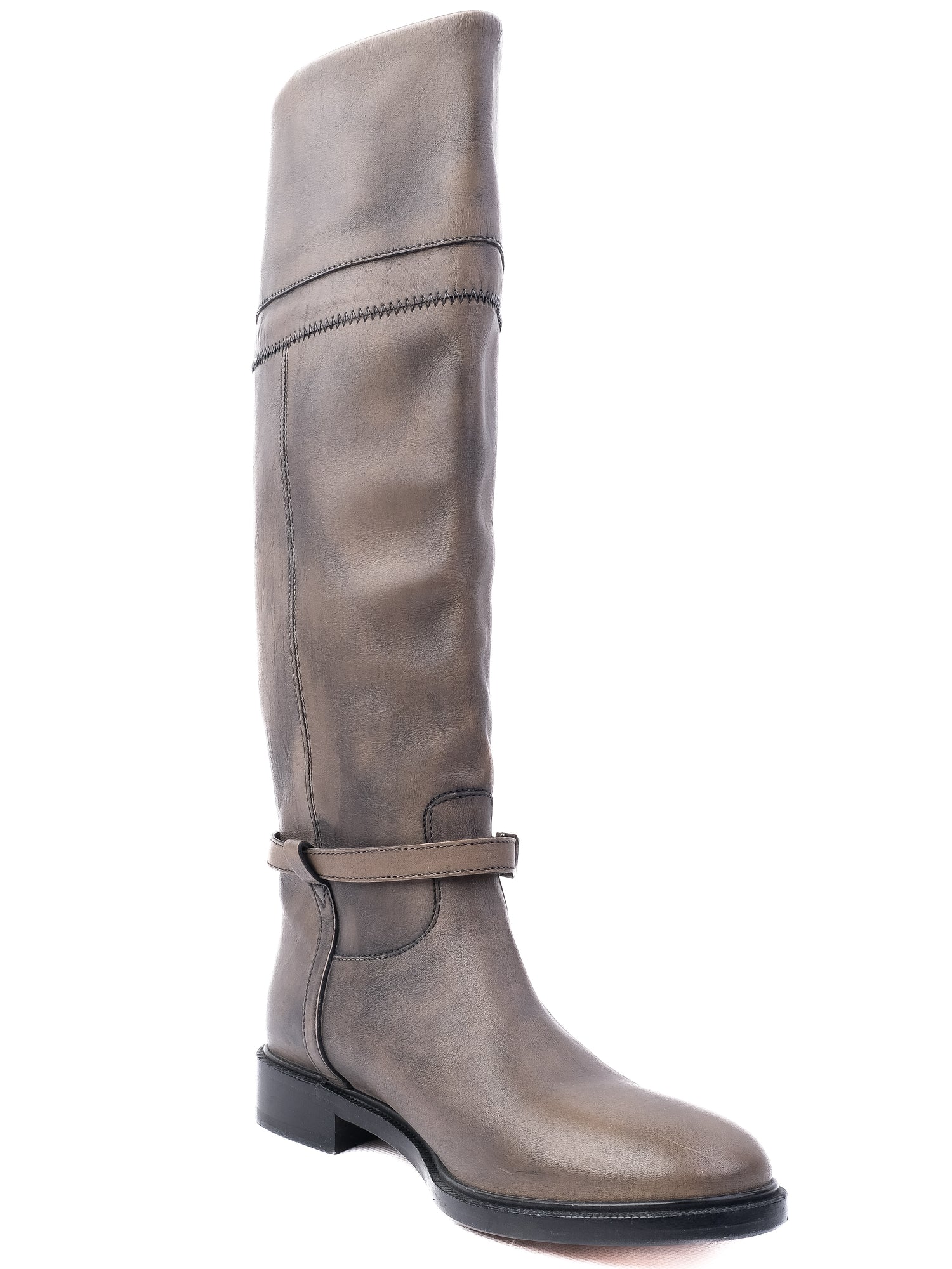Excellent Fabiana Filippi Green Leather Knee-High Boots Size 37