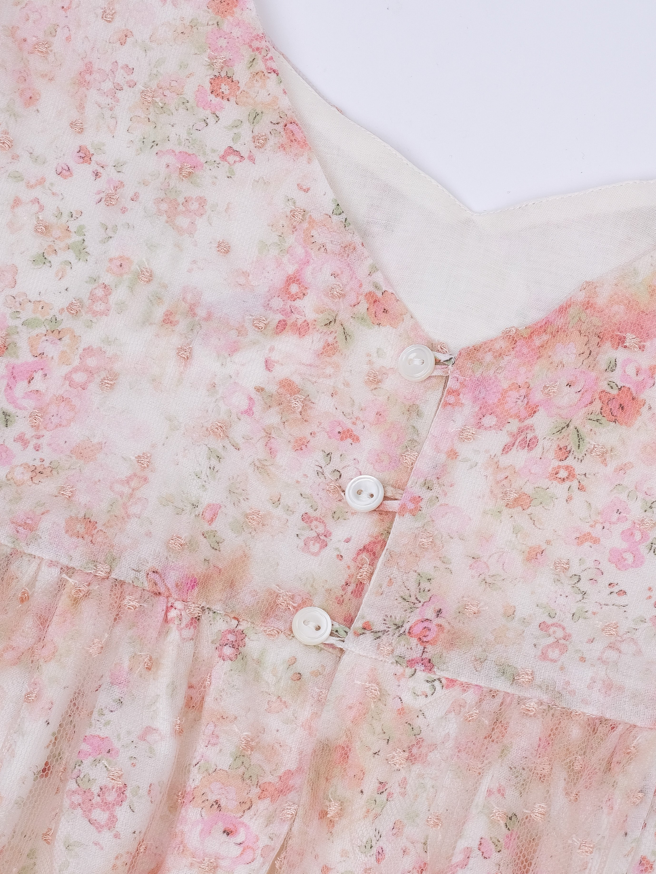 Excellent Bonpoint Floral Dress Size 12 for Kids - Pink & White