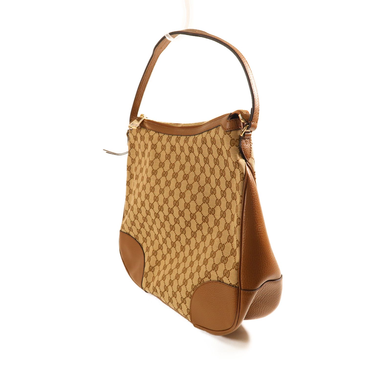 Gucci Canvas Bree Mico Hobo Gold Shoulder Bag Brown Canvas 449244