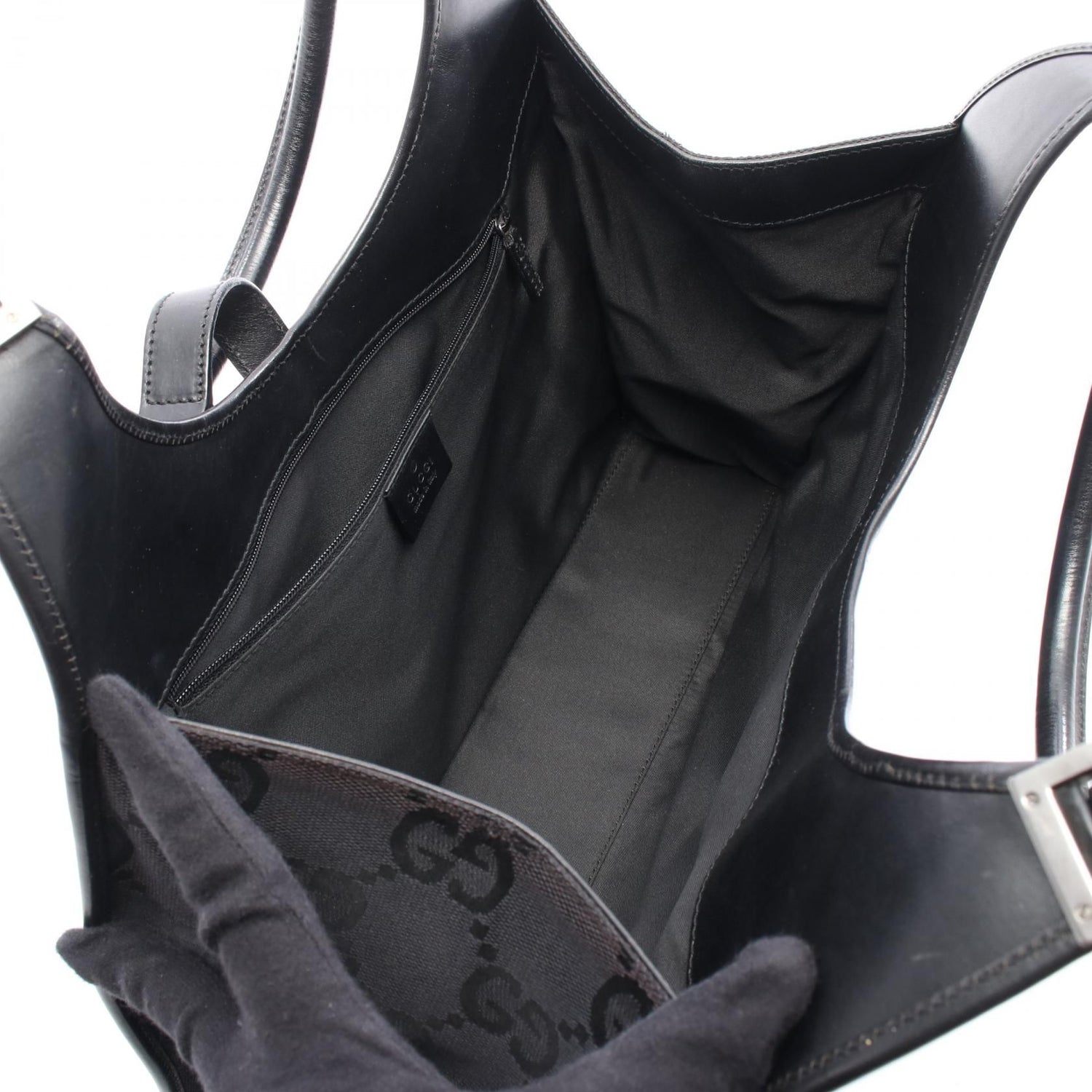 Gucci Jackie 1961 Gg Canvas Shoulder Bag Black Canvas 002 1066