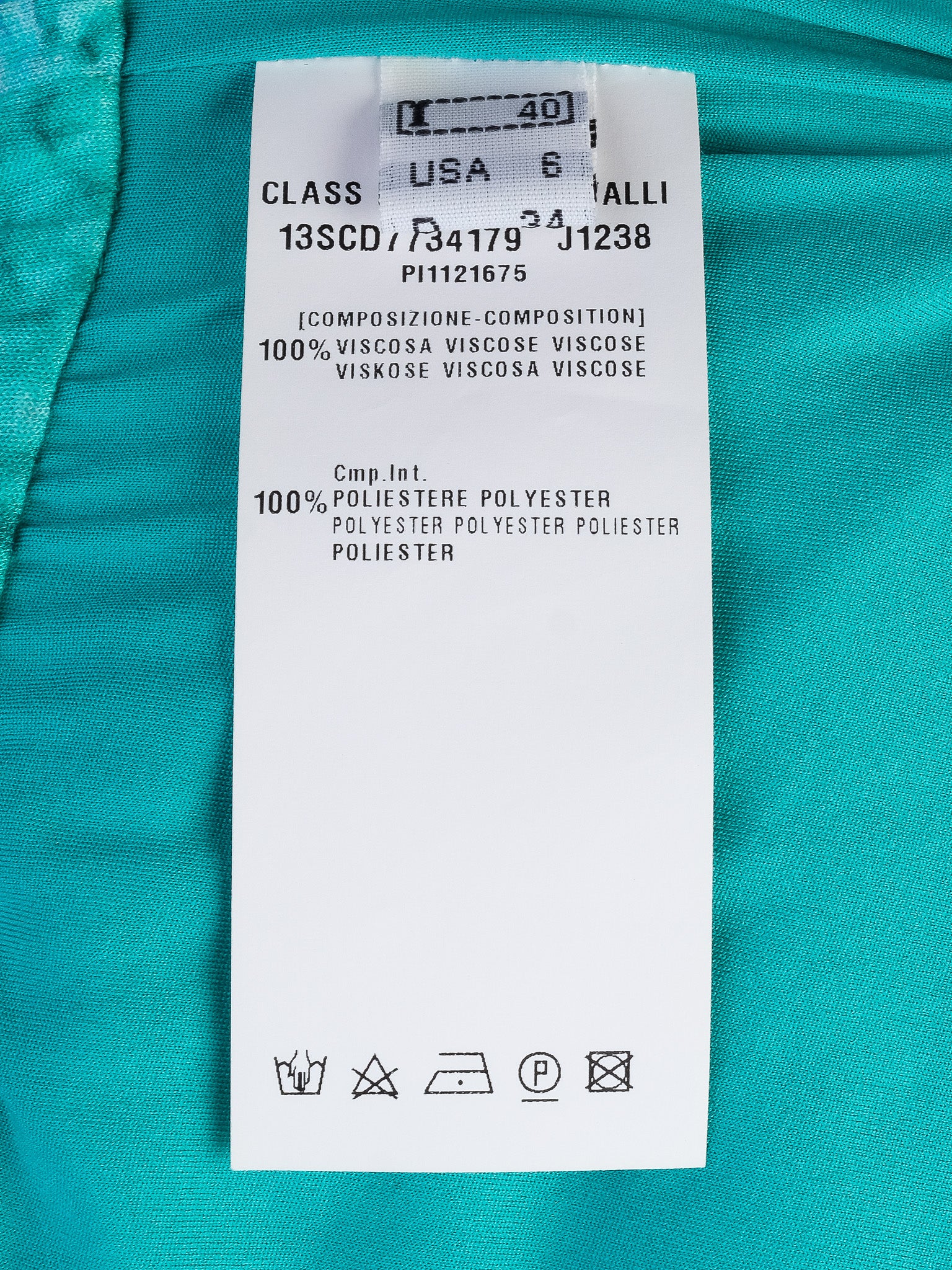 Excellent Class Roberto Cavalli Green Floral Dress Size M