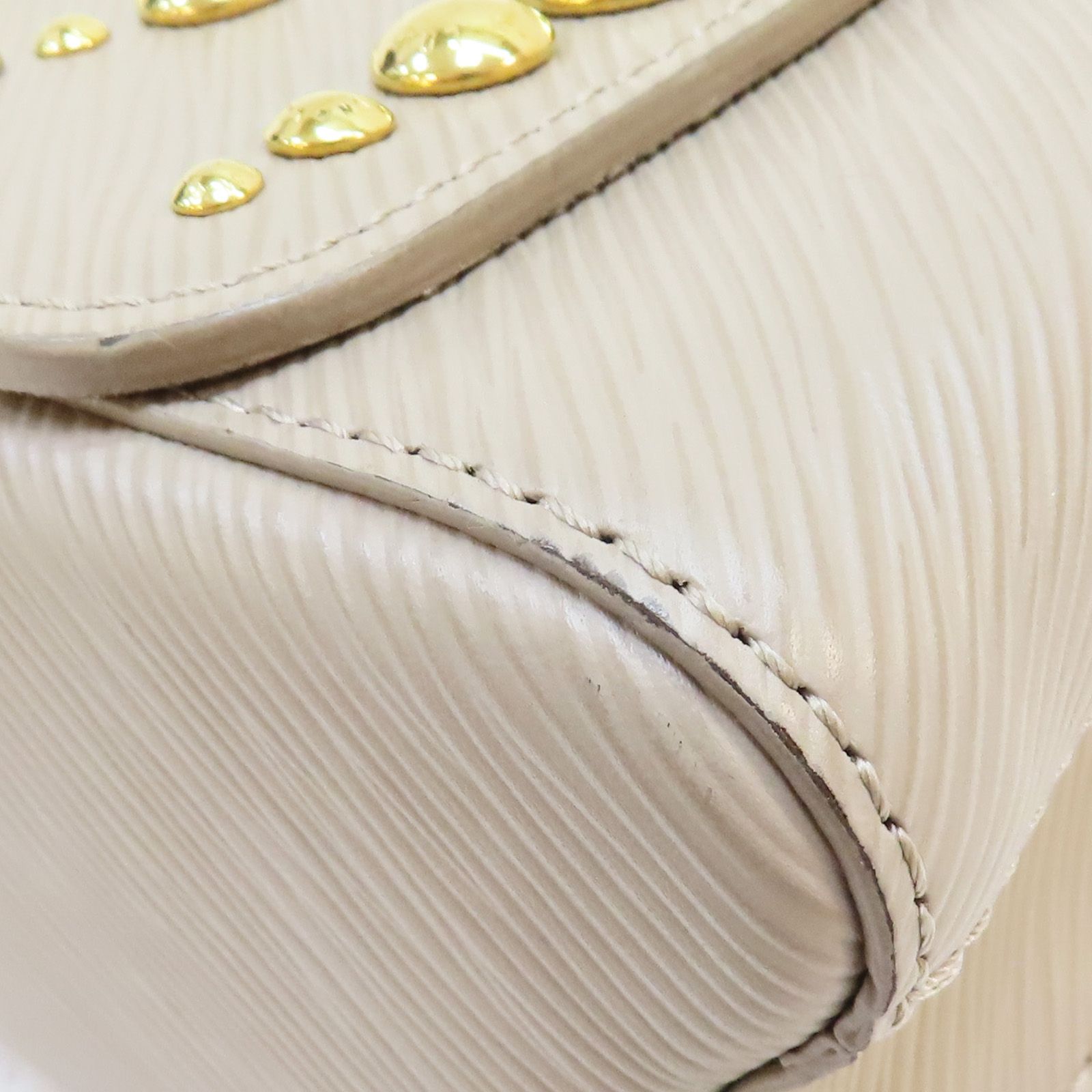 Louis Vuitton Twist Mm Rockstud Shoulder Bag Epi Leather Milktea M 24043
