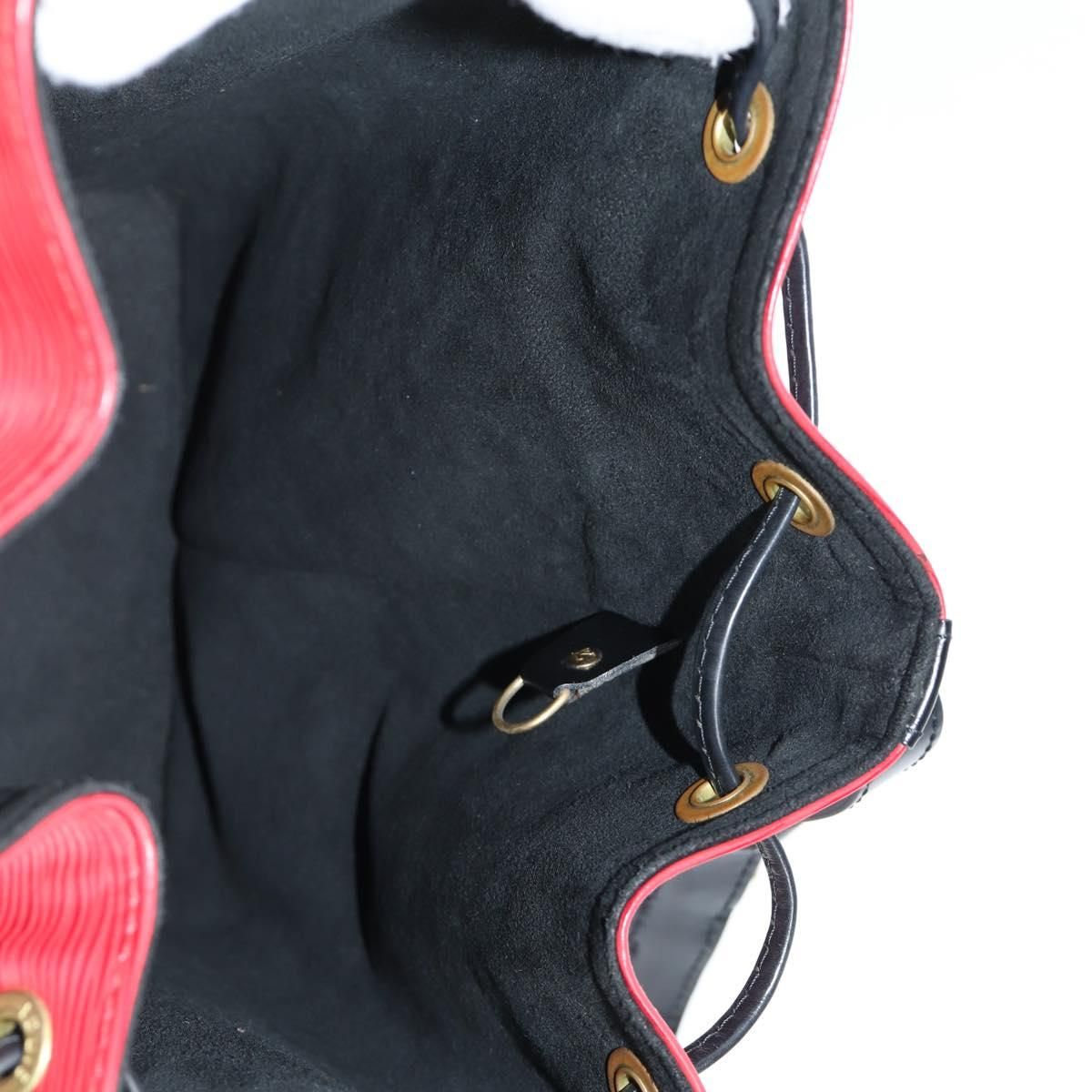 Louis Vuitton Epi Petit Noe Shoulder Bag Bicolor Black Red M 44017 Auth
