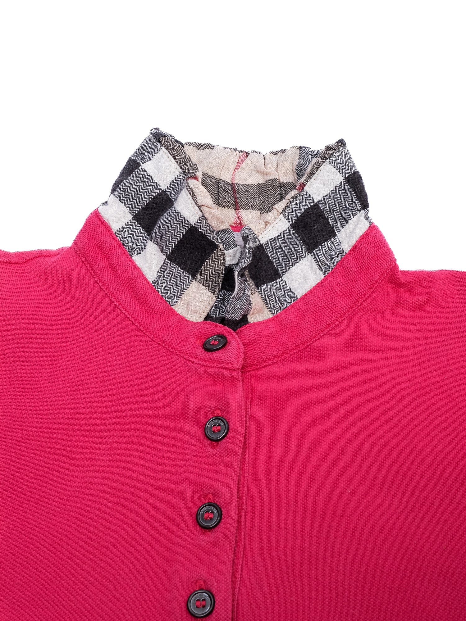 EXCELLENT Burberry Kids Pink Short-Sleeve Top Size 6 Checked Collar