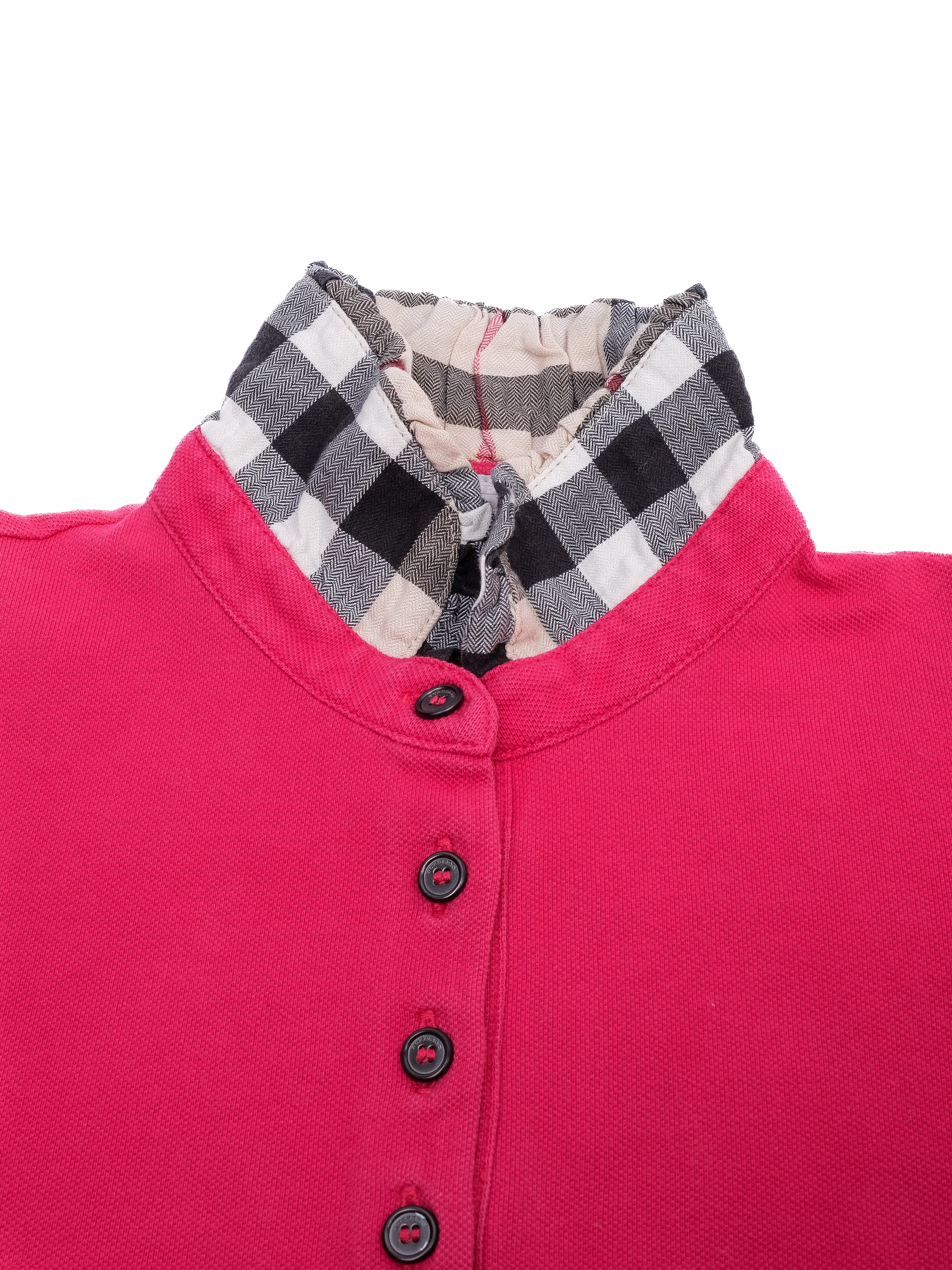 EXCELLENT Burberry Kids Pink Short-Sleeve Top Size 6 Checked Collar