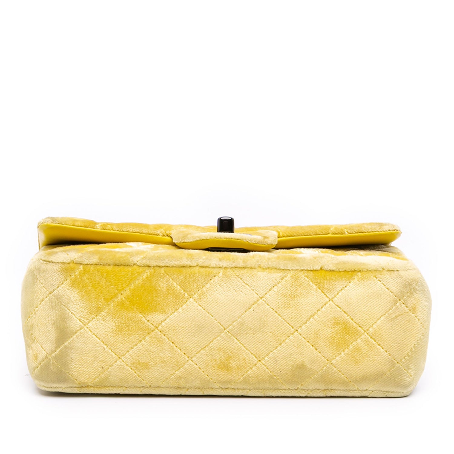 Chanel Mini Rectangular Classic Velvet Single Flap Yellow