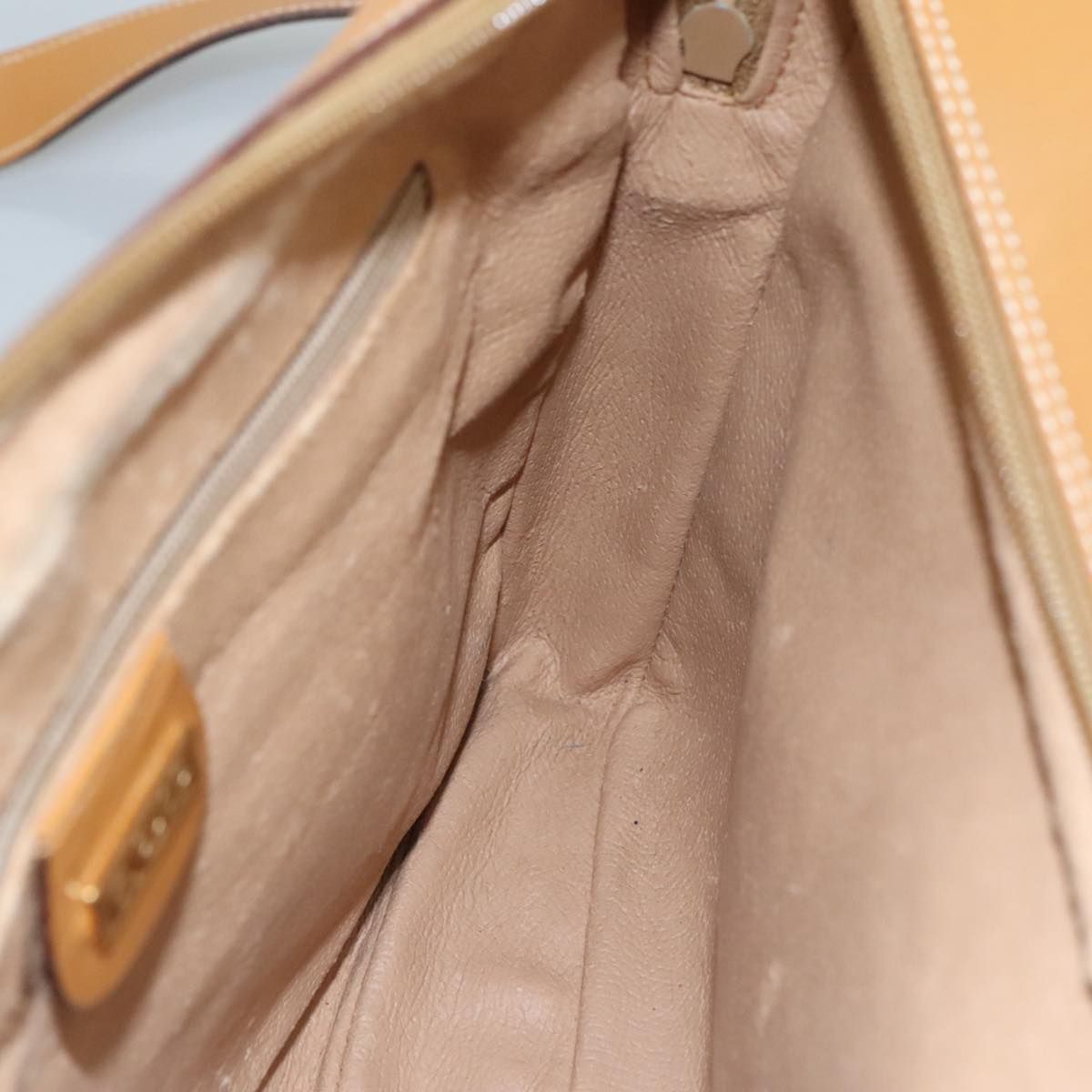Gucci Micro Gg Supreme Shoulder Bag Pvc Beige Auth