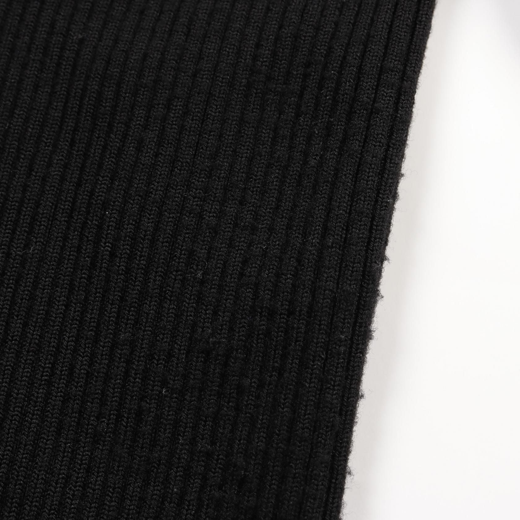 Chanel Black Coco Mark Clover Knit Rayon Wool P 64687k 60670