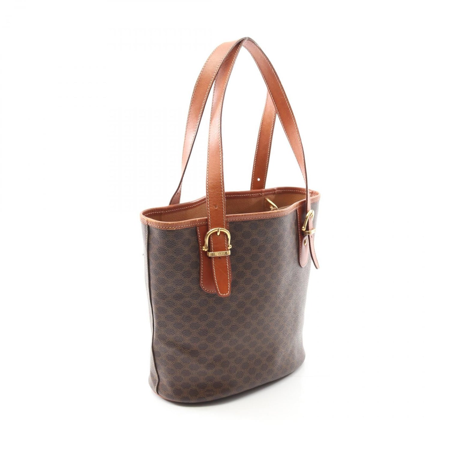 Celine Macadam Tote Bag Brown Pvc Coated Canvas Mc 97/2