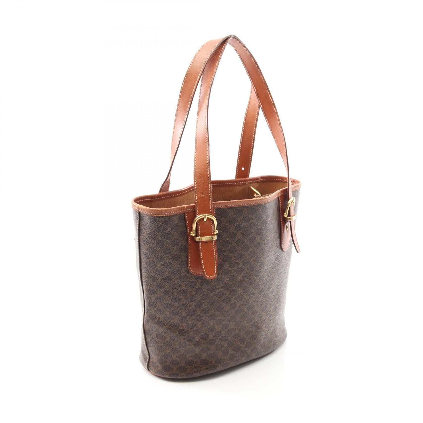 Celine Macadam Tote Bag Brown Pvc Coated Canvas Mc 97/2