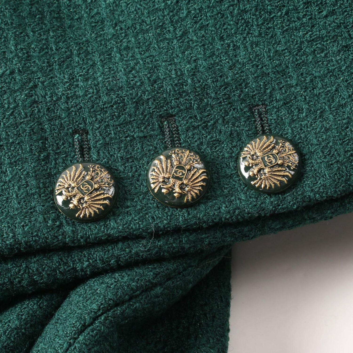 Chanel Green Coco Mark Button Other Jackets Wool P 51896v 38682