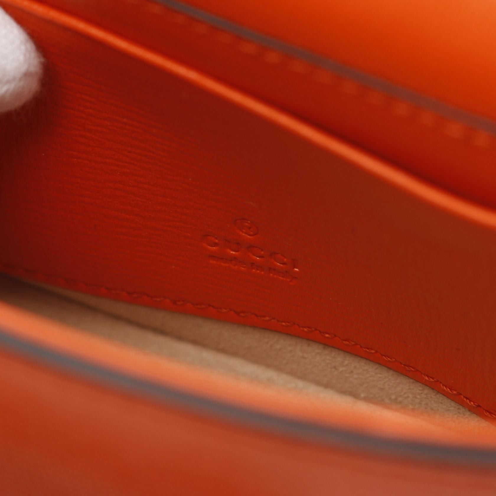 Gucci Mini Horsebit 1955 Shoulder Bag Orange Leather 726863
