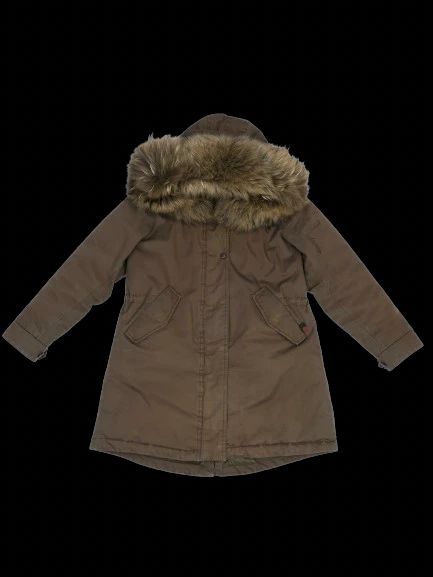 Excellent Woolrich Green Nylon Parka Coat for Kids Size 10