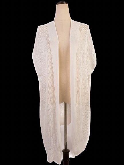 Excellent PierAntonio Gaspari White Open Cardigan Size M Viscose