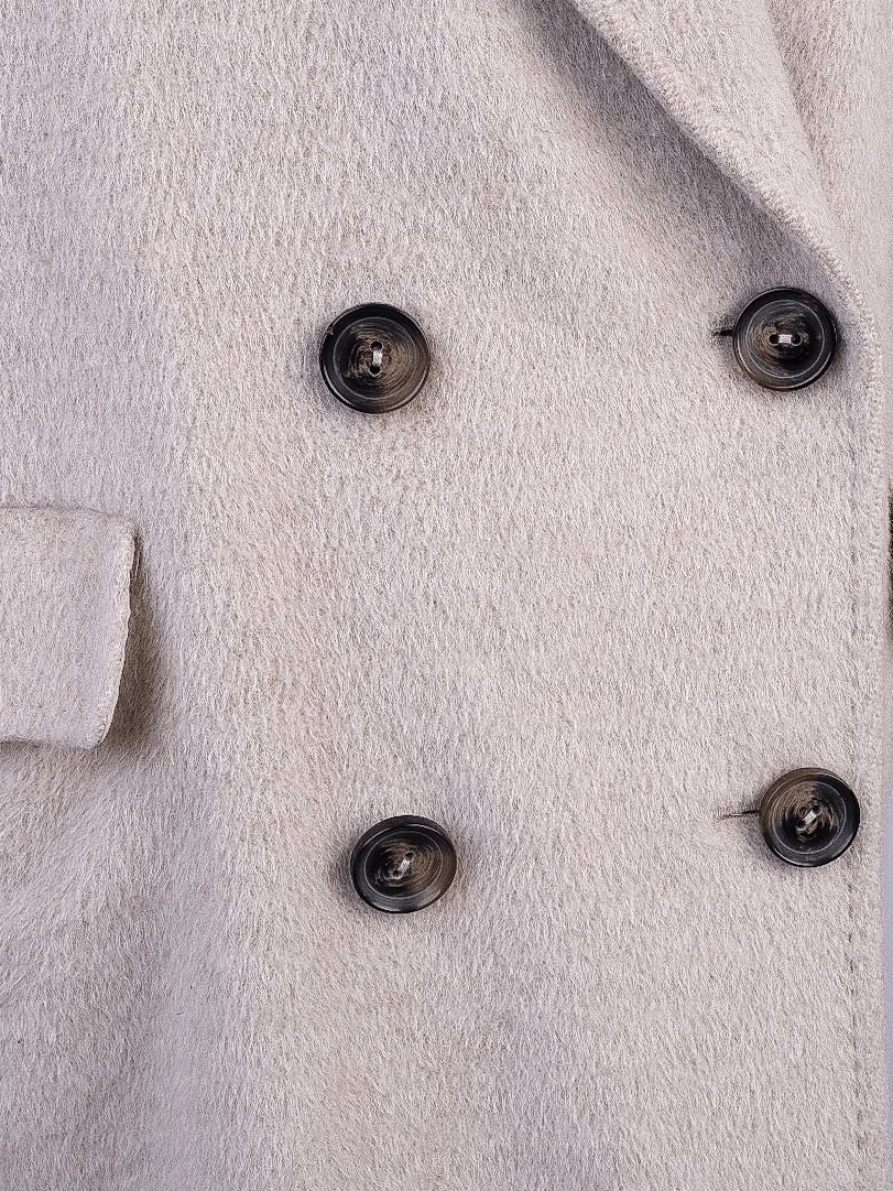 Excellent Gerard Darel WomenÕs White Wool Overcoat, Size S