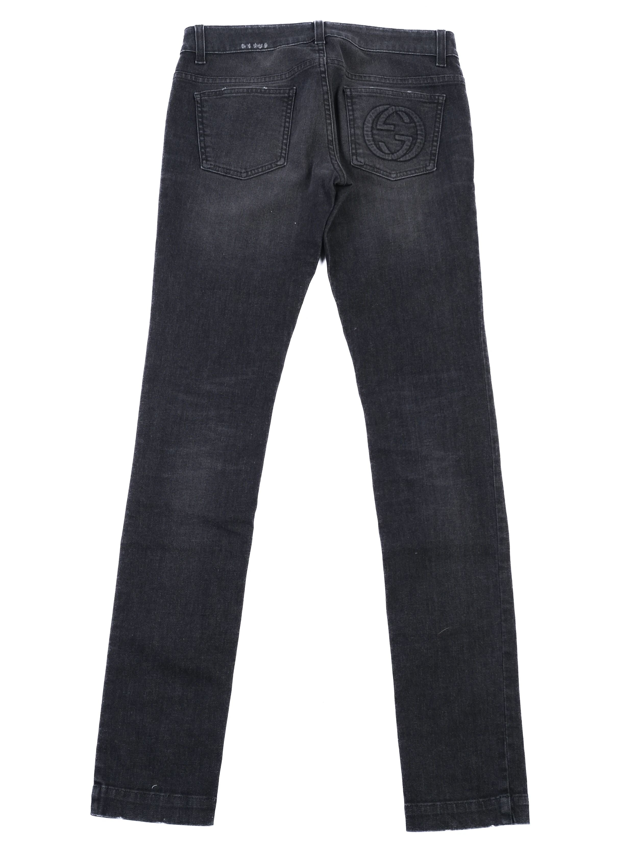Excellent Gucci Black Slim Fit Jeans Size M 40 Made in Italy