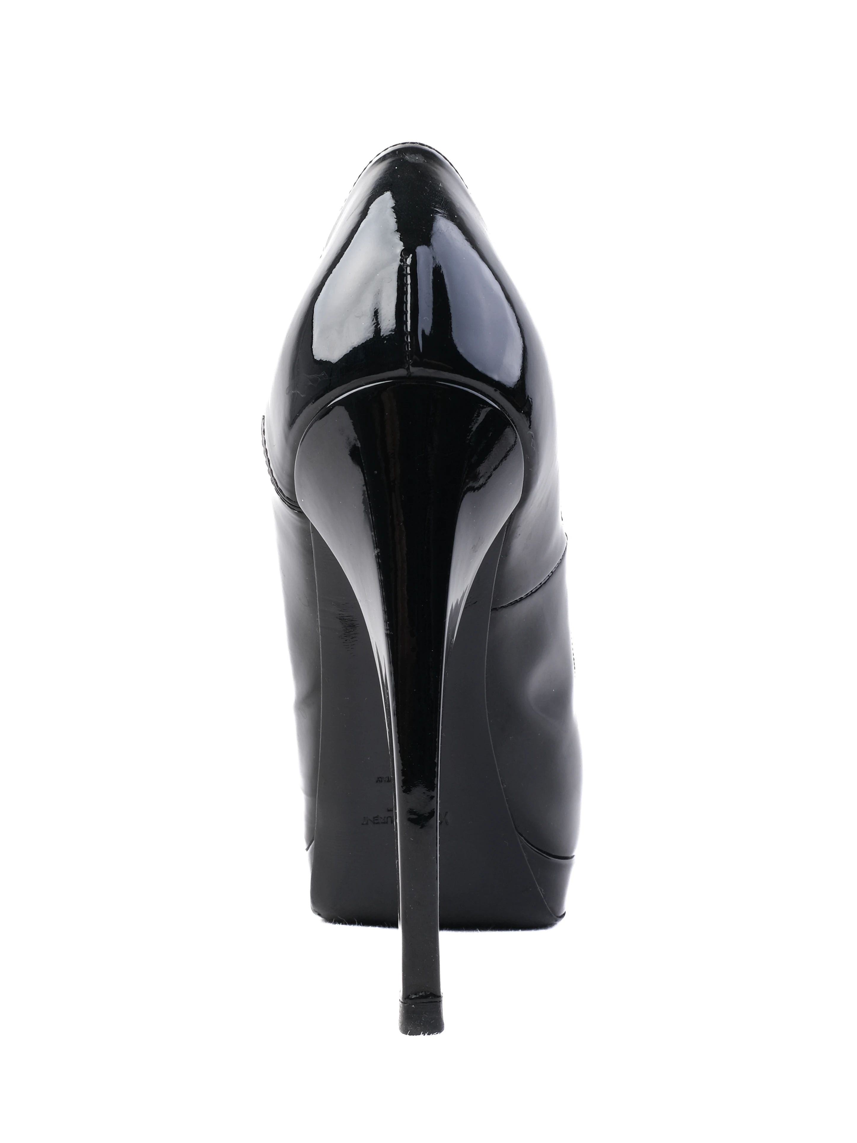 Excellent Yves Saint Laurent Black Leather High Heels Size 41