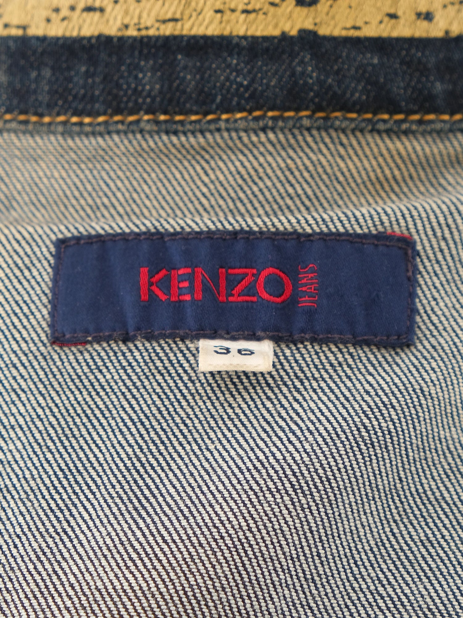 Excellent Kenzo Denim Jacket Blue Size S with Embroidered Design
