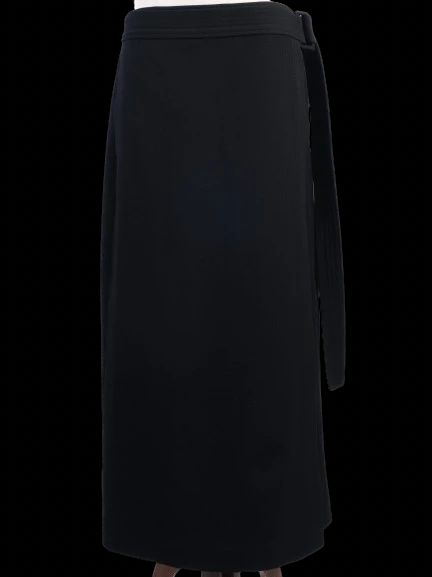 RAEY Black Wool Wrap Skirt with Belt Size XXL Excellent Condition