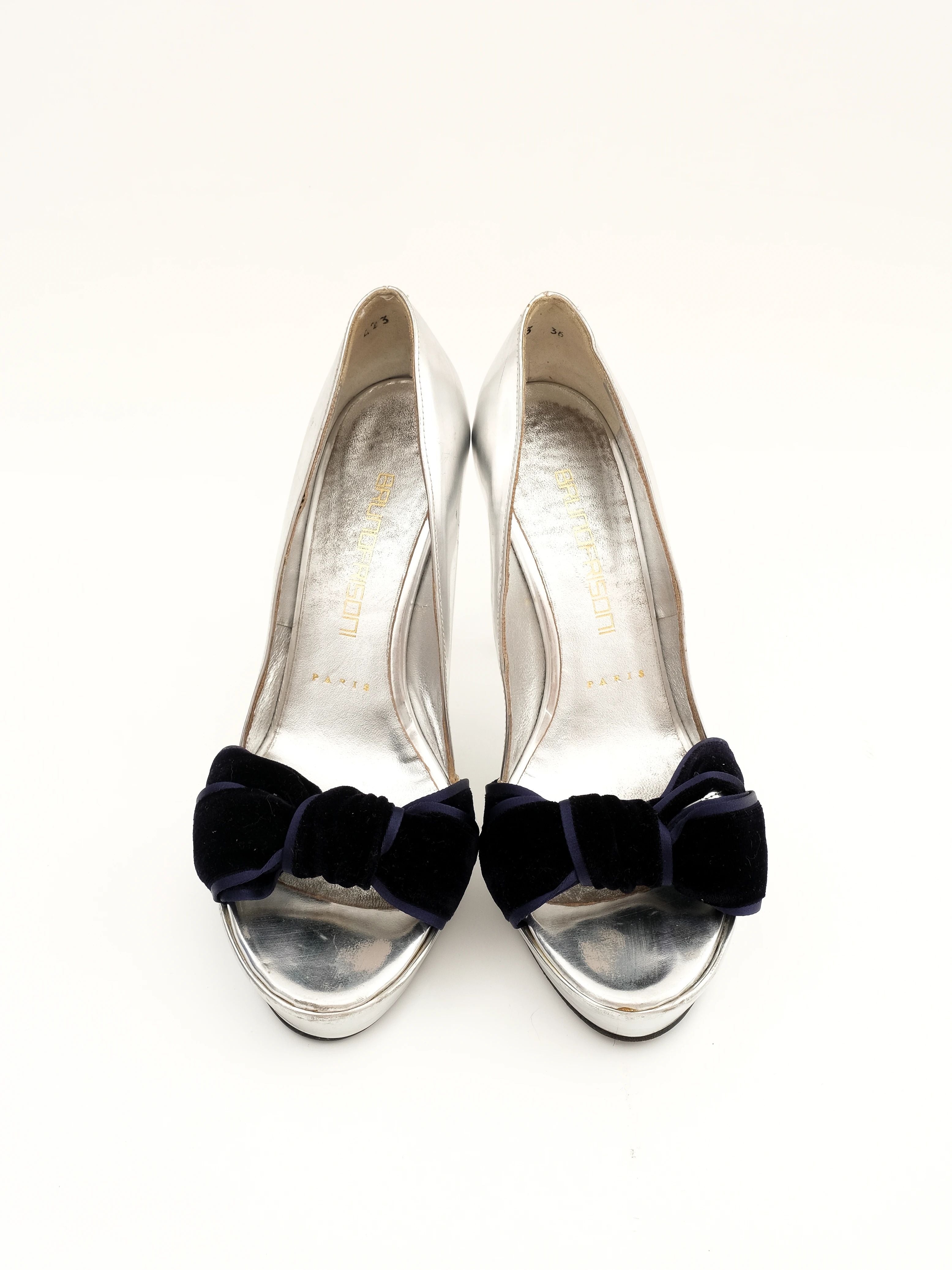 Good Bruno Frisoni Gray Leather High-Heeled Shoes Size 36