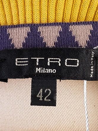 Excellent Etro Yellow Cotton Ribbed Sleeveless Top Size M