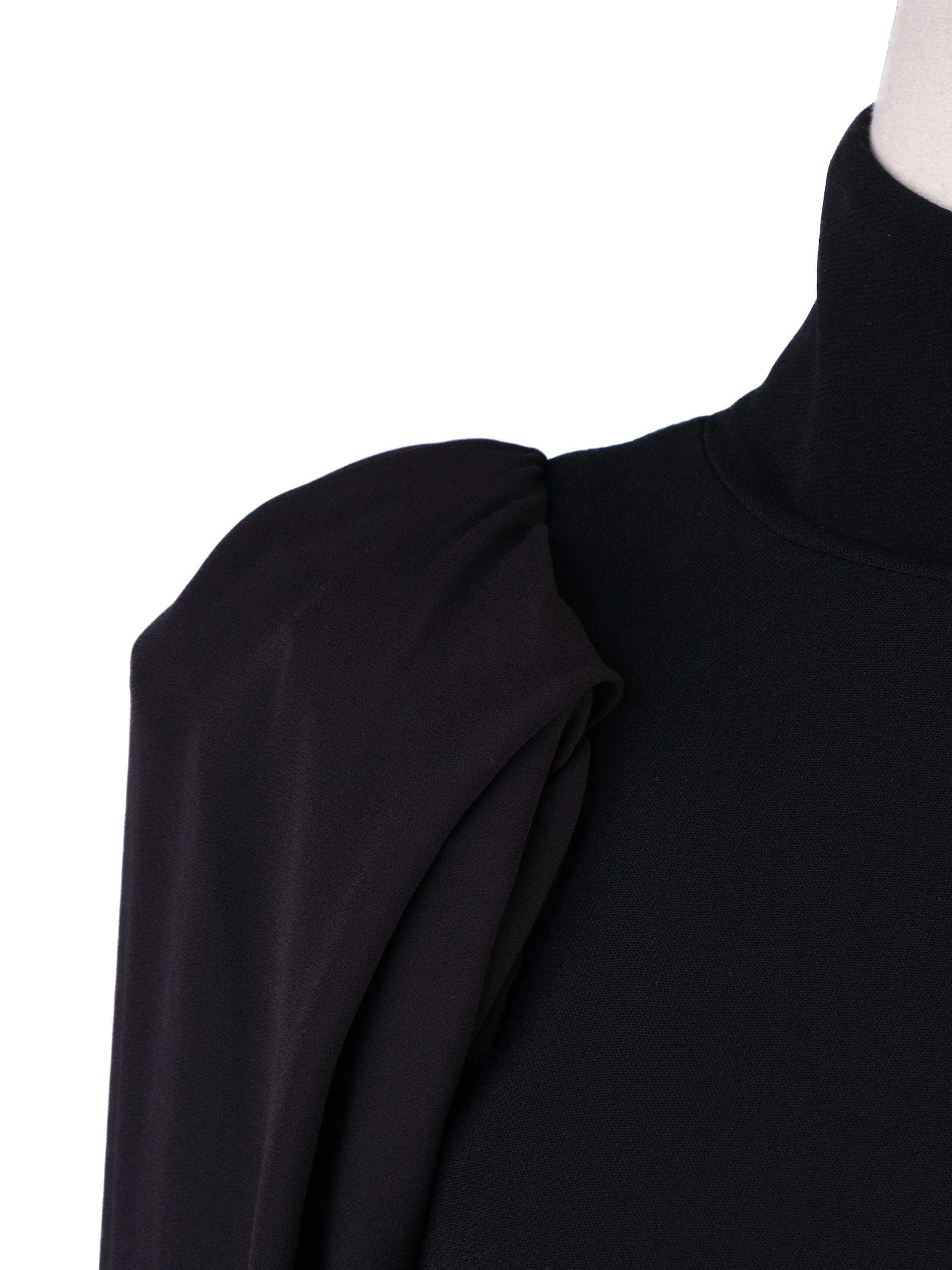 Excellent Elisabetta Franchi Black Long Sleeve Dress High Collar