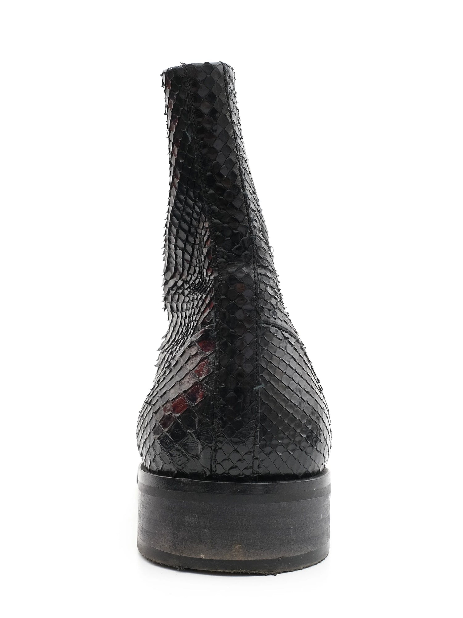 Baldinini Black Leather Snake Skin Boots Size 43 Excellent Condition