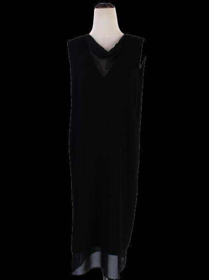 Excellent DKNY Black Sleeveless Dress Polyester V-Neck Size XS