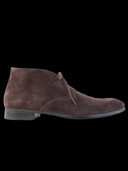 Excellent Santoni Orange Leather Chukka Boots Size 40 for Men