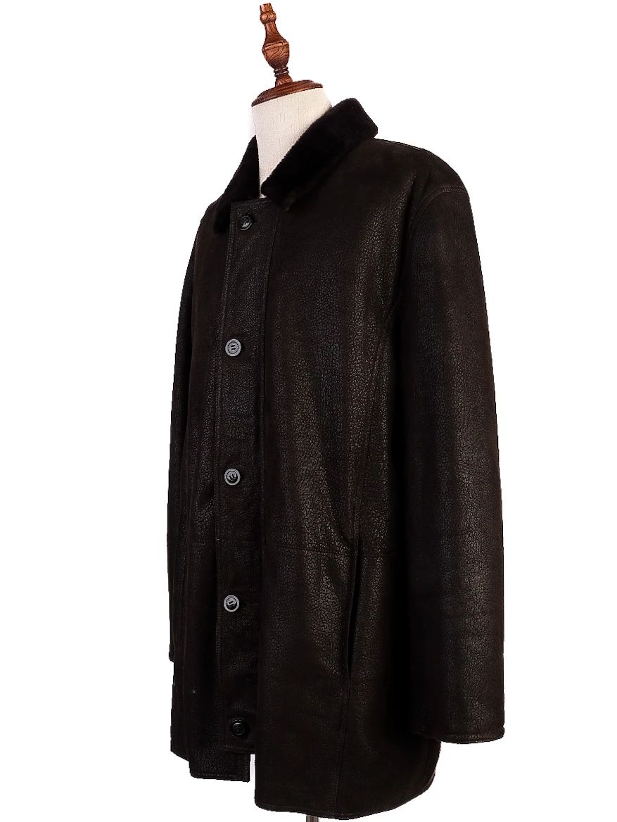 Good Bugatti Orange Leather Coat Size XL for Men