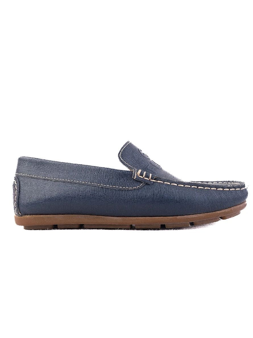 Excellent Gianfranco Ferr� Blue Leather Moccasin Loafers Size 34