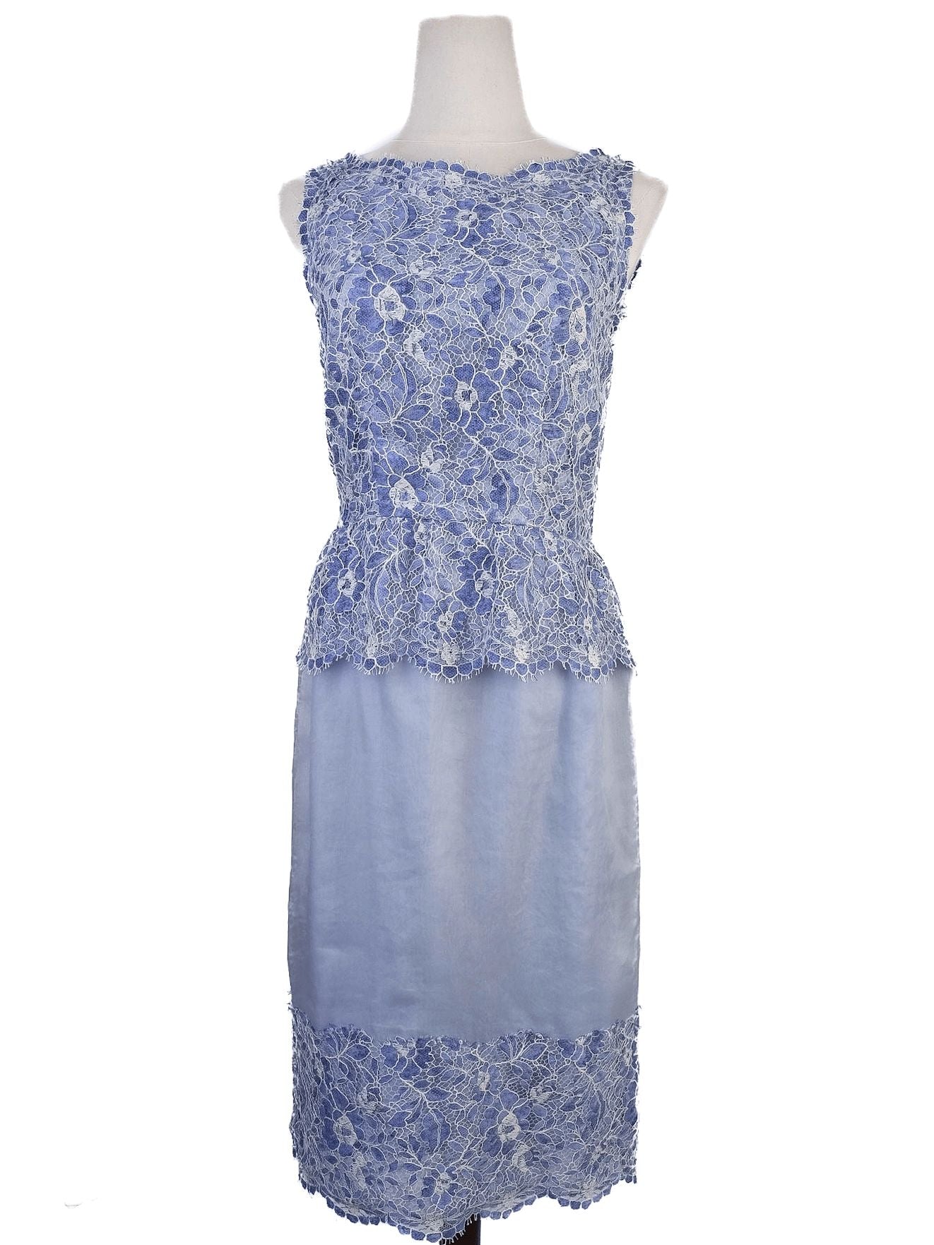 Excellent Light Blue Lace Dress Sleeveless Size S Women&