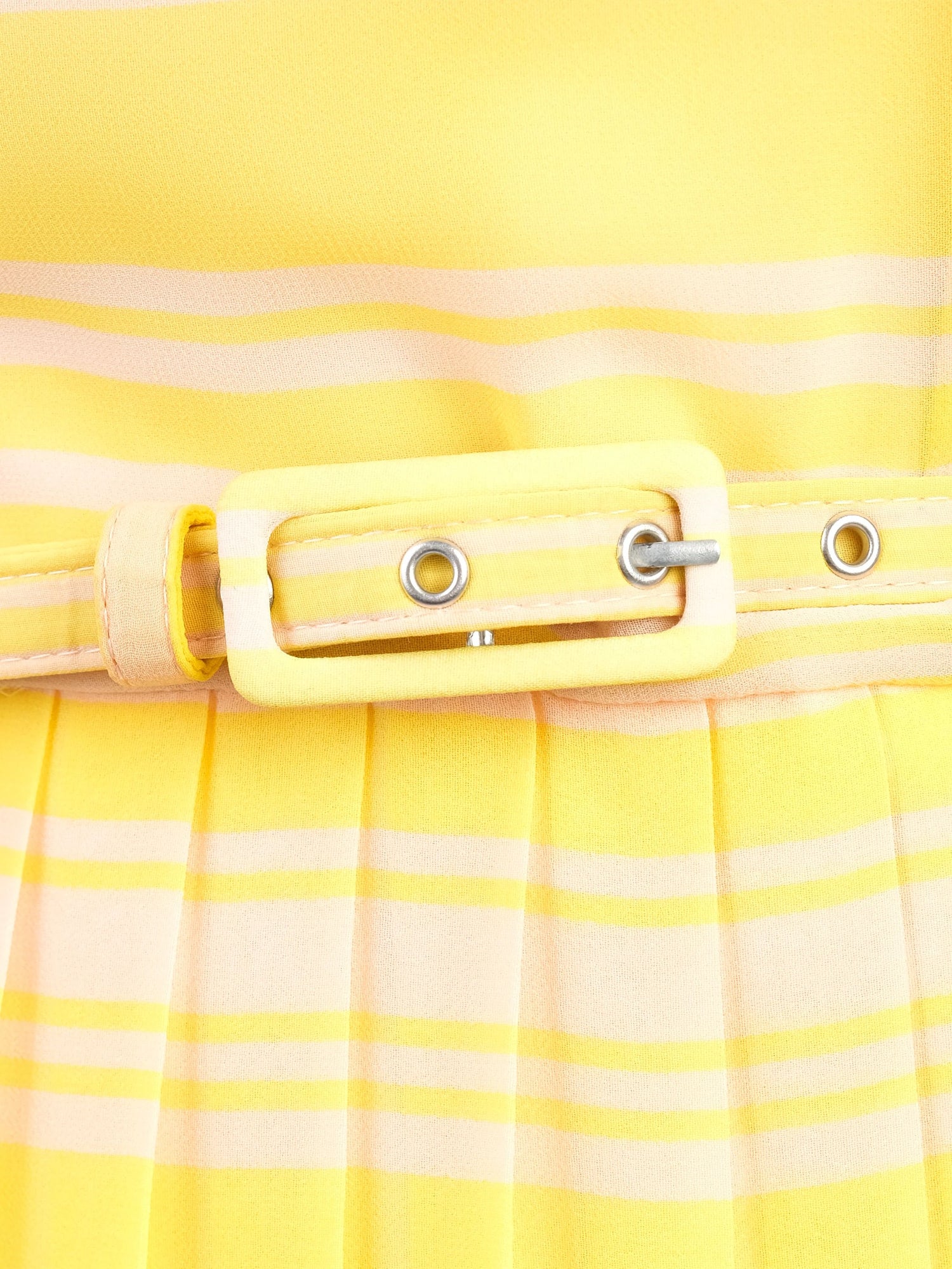 Excellent French Connection Yellow Sleeveless Dress XS with Stripes