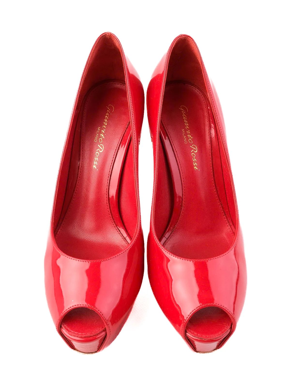 Excellent Gianvito Rossi Red Patent Leather High Heels Size 35