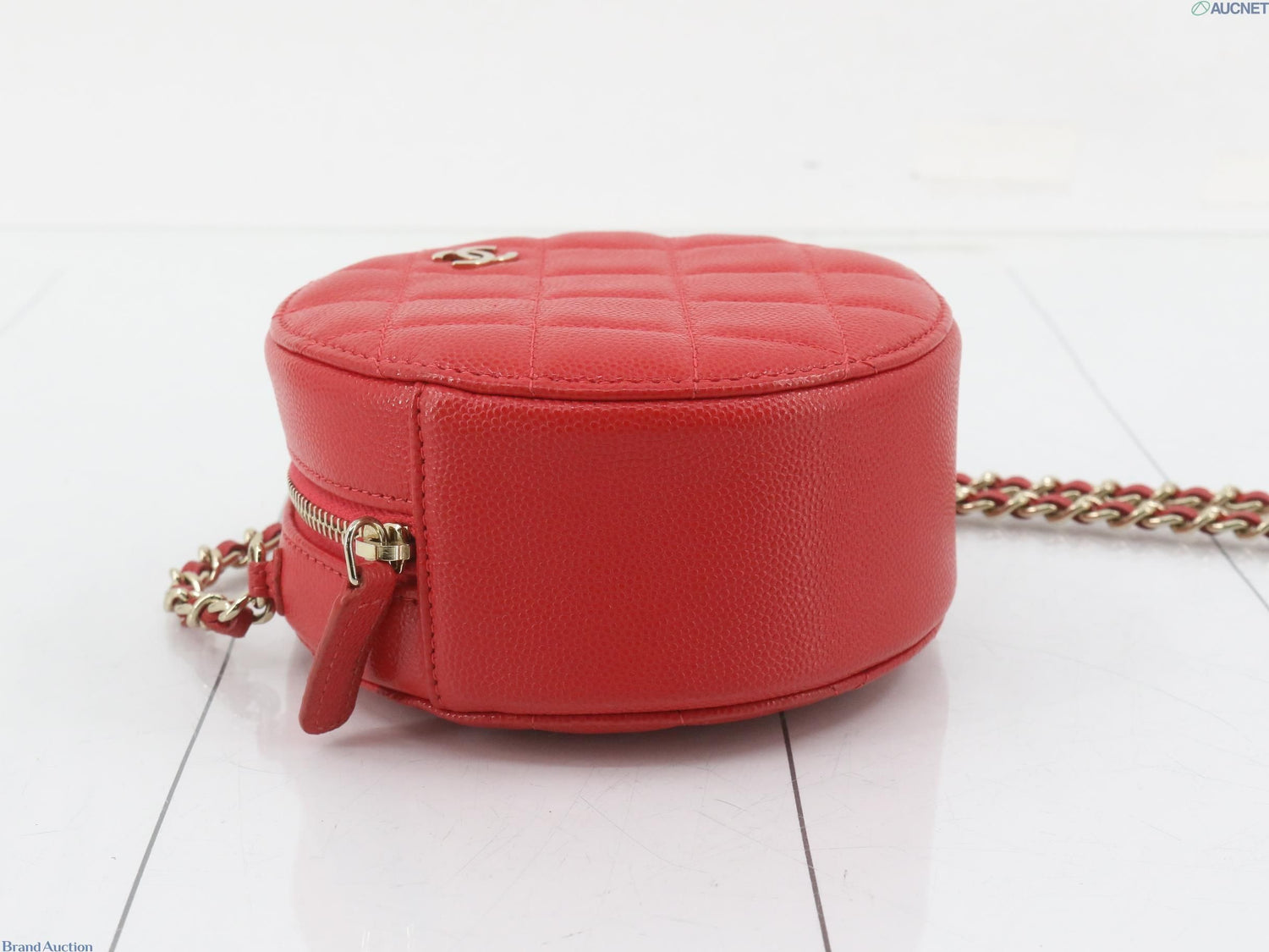 Chanel Matelasse Caviar Skin Coco Mark Round Chain