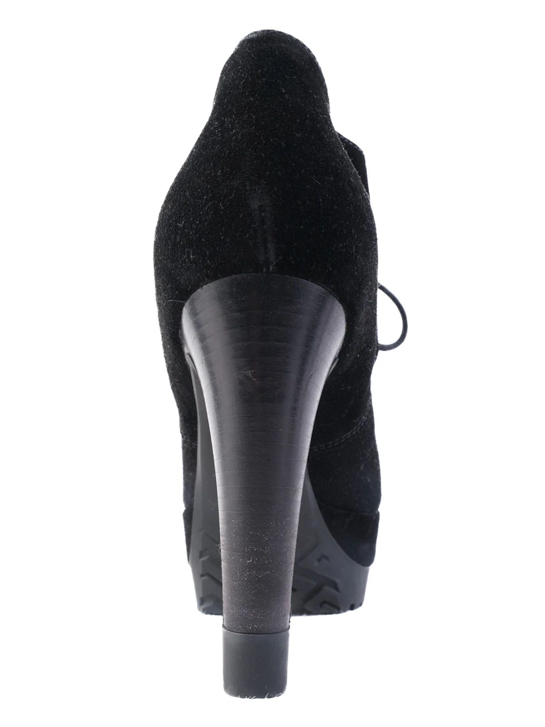 Sergio Rossi Black Genuine Suede High-Heeled Ankle Boots Size 35.5, 37.5