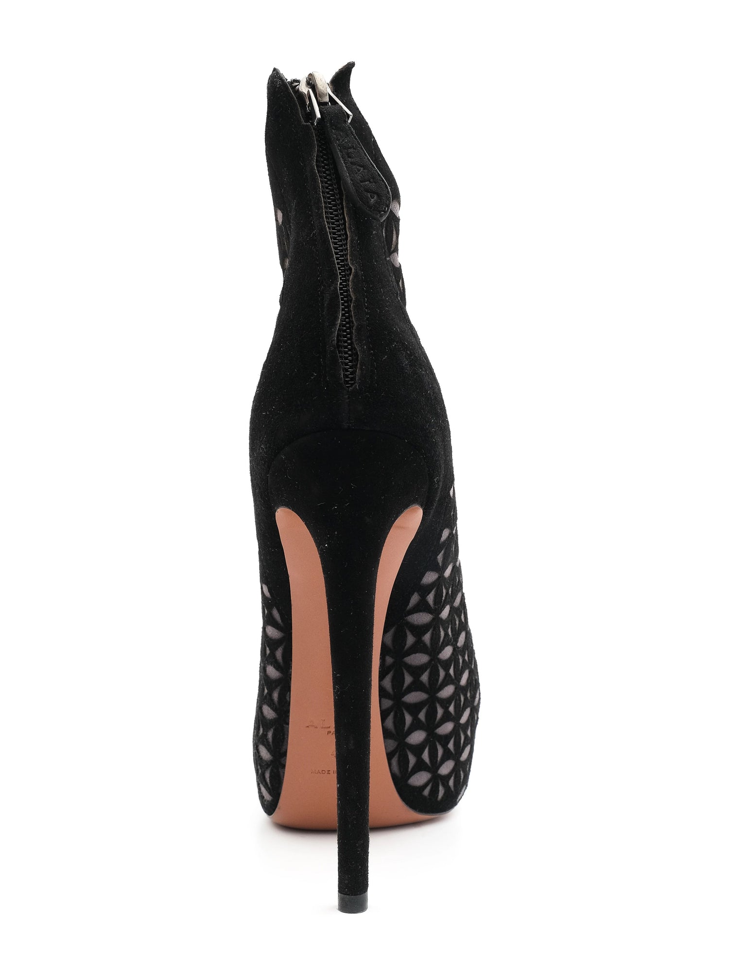 Perfect Alaia Black Leather Ankle Boots Size 41 Stiletto Heels