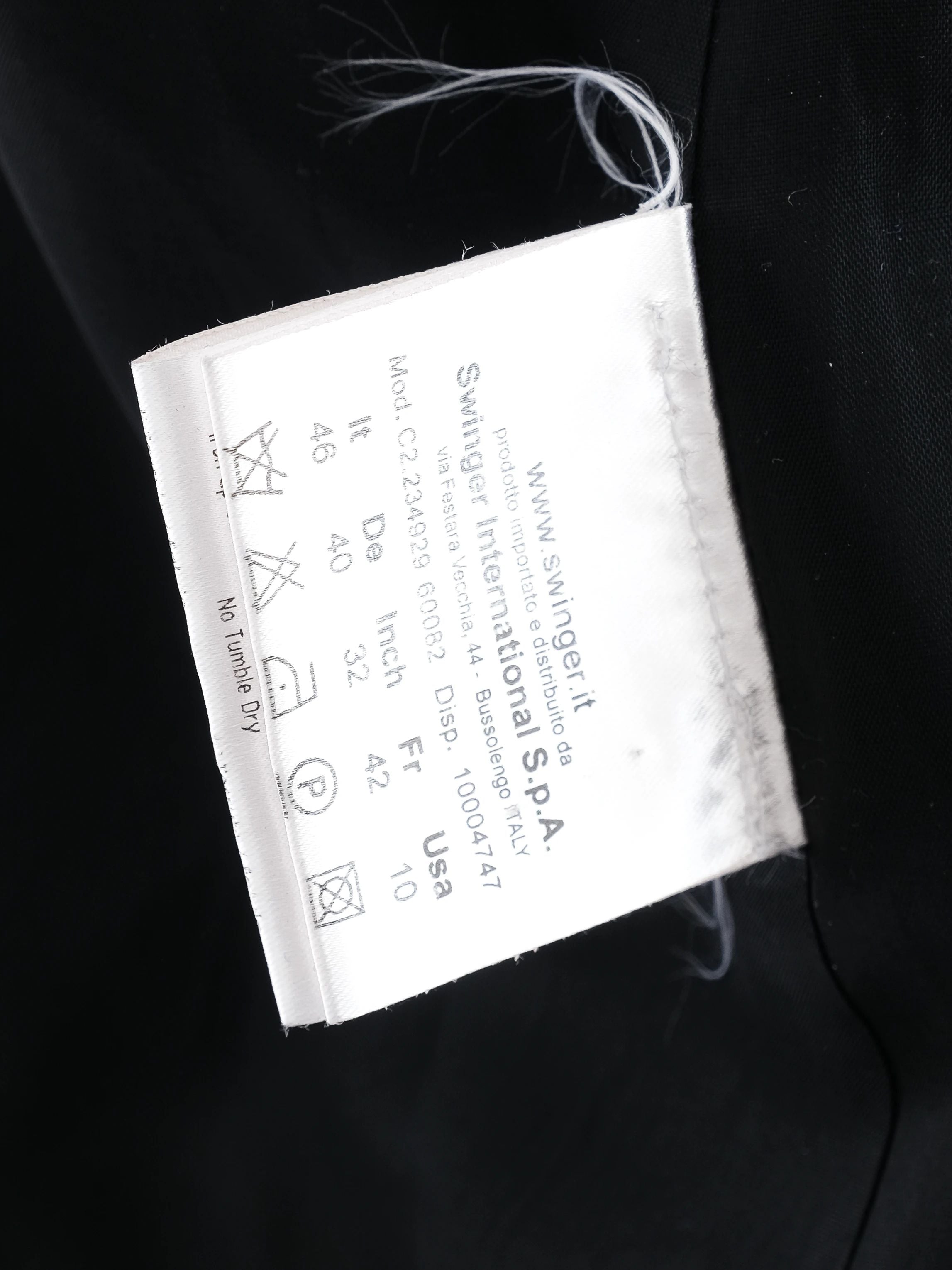 Excellent Roccobarocco Black Wool Double-Breasted Coat Size XL