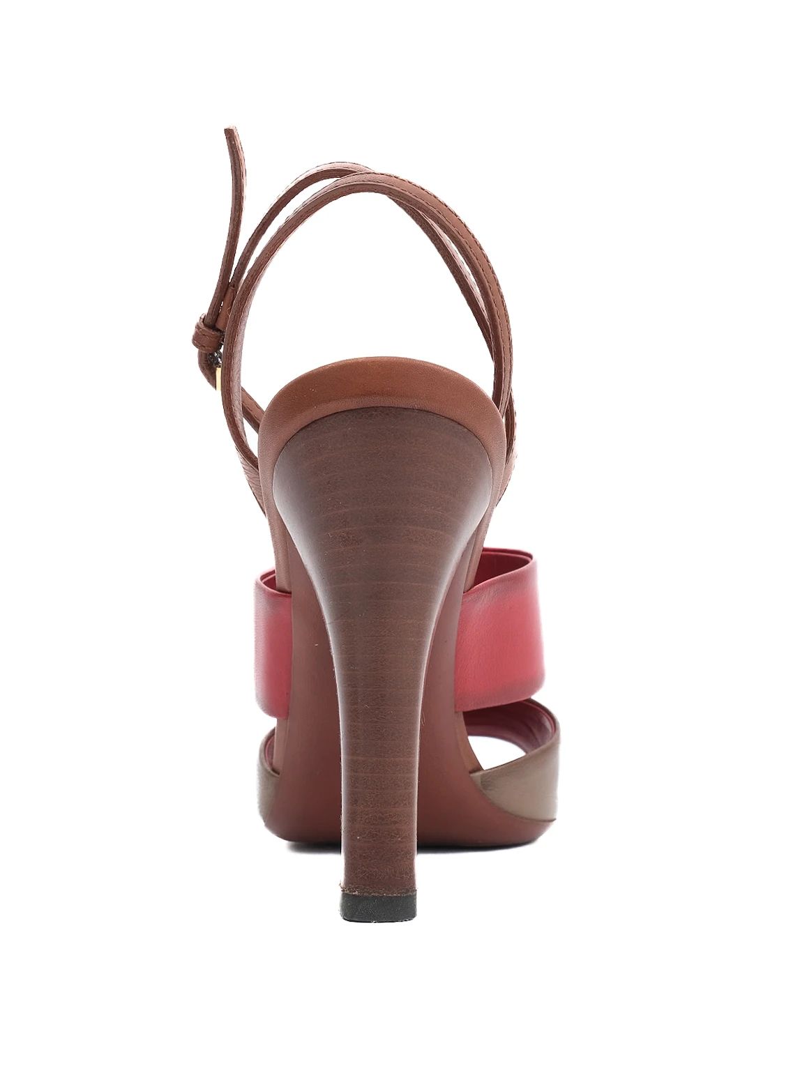 Good Louis Vuitton Red Leather High-Heeled Sandals Size 36.5
